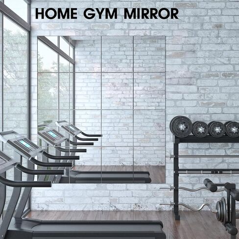 VASUHOME Glass Full Length Wall Mirror Tiles - [12 x12 Inch - 4PCS], Frameless Full Body Mirror for Home Gym, Bedroom, Living Room - Versatile Wall Mirror with Unrivaled Clarity in Saudi Arabia
