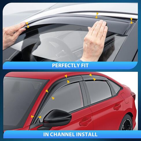 Nilight Durable in Channel Rain Guards for Honda CRV 2017 2018 2019 2020 2021 2022 Window Deflectors,Vent Window Visors-4pcs in Saudi Arabia