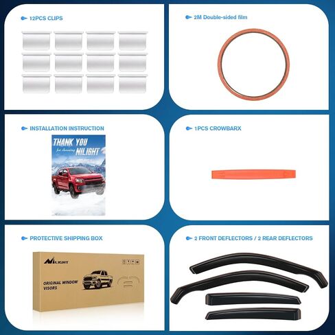 Nilight Durable in Channel Rain Guards for Honda CRV 2017 2018 2019 2020 2021 2022 Window Deflectors,Vent Window Visors-4pcs in Saudi Arabia