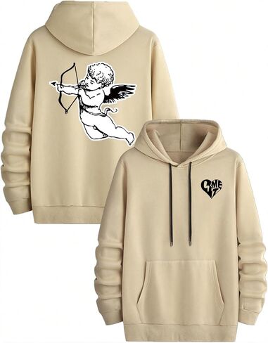 GORGLITTER Men's Graphic Streetwear Hoodie Oversized Long Sleeve Hooded Sweatshirt with Pocket in Saudi Arabia