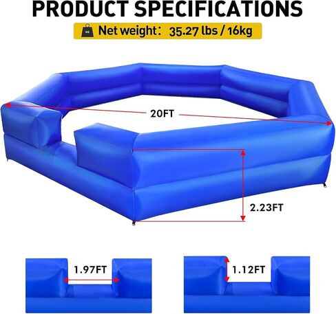 WARSUN 20FT Gaga Ball Pit قابلة للنفخ مع منفاخ قوي، محكمة Gagaball محمولة للأنشطة العائلية المدرسية الداخلية والخارجية، ألعاب رياضية قابلة للنفخ، هيكل سباعي أكثر متانة in Kuwait