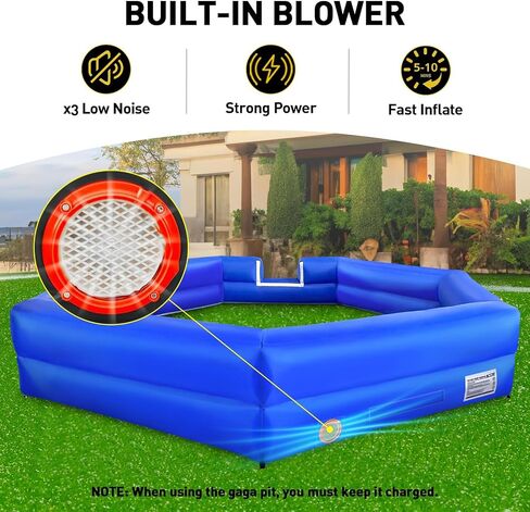 WARSUN 20FT Gaga Ball Pit قابلة للنفخ مع منفاخ قوي، محكمة Gagaball محمولة للأنشطة العائلية المدرسية الداخلية والخارجية، ألعاب رياضية قابلة للنفخ، هيكل سباعي أكثر متانة in Kuwait