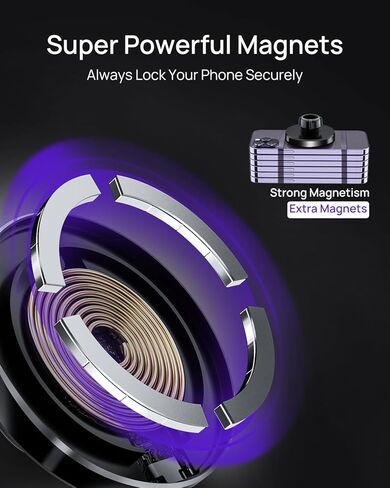 for Magsafe Car Mount Charger, 15W Fast Charging LED Magnetic Wireless Car Charger, Car Phone Holder Charger Mount Fits Air Vent Dashboard for iPhone 16 15 14 13 12 Pro Max Plus, MagSafe Case in Saudi Arabia