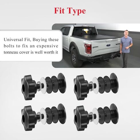 4 Set 254A0001 Tonneau Cover Clamp Service Kit - Elevator Bolt Assembly, Fit for Hard Folding Truck Bed Tonneau Cover, Universal Fit in Saudi Arabia