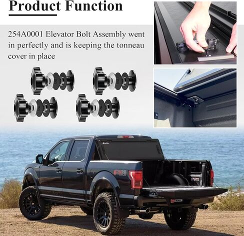 4 Set 254A0001 Tonneau Cover Clamp Service Kit - Elevator Bolt Assembly, Fit for Hard Folding Truck Bed Tonneau Cover, Universal Fit in Saudi Arabia