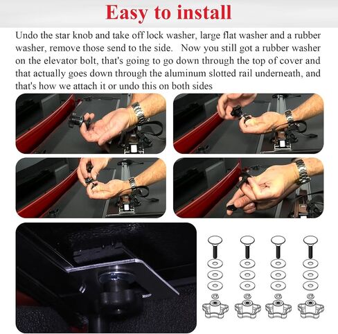 4 Set 254A0001 Tonneau Cover Clamp Service Kit - Elevator Bolt Assembly, Fit for Hard Folding Truck Bed Tonneau Cover, Universal Fit in Saudi Arabia