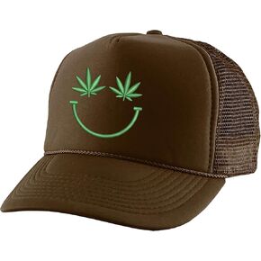 قبعة سائق الشاحنة من ALLNTENDS، قبعة Weed Smile Snapback 420 Cap