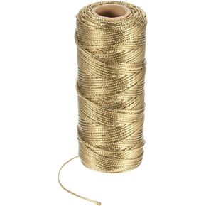 MECCANIXITY 110Yard/328Feet 1.5mm Black Twine String, Glitter Twine Ropes Gift Wrapping Cord Thread for DIY Crafting Packing Party Home Decoration