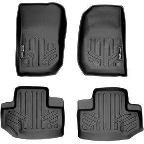 SMARTLINER Custom Floor Mats 1st Row Liner Set Black for 2014-2018 Jeep Wrangler 2 Door Model Only (JK Old Body Style Only)
