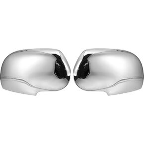 X AUTOHAUX Pair Car Exterior Chrome Plated Power Full Mirror Cover Cap for Chevrolet Trailblazer for GMC Envoy 2002-2009 for Buick Rainier 2004-2007