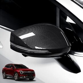 YOUTOOCAR Carbon Fiber Pattern Exterior Mirror Cover Side Rear View Mirror Cover Trim Compatible with Kia Sportage 2023-2025 Accessories
