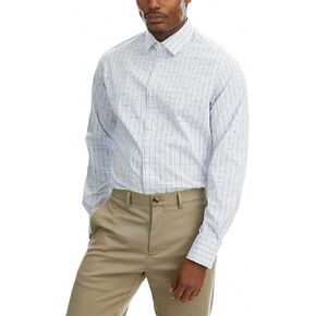 HAGGAR Men's Premium Performance Dress Check Shirt