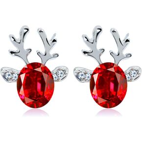coadipress Christmas Reindeer Earrings for Women Cute Fashion Sparkling Rhinestone Christmas Reindeer Stud Earrings Christmas Party Statement Holiday Jewelry Accessories