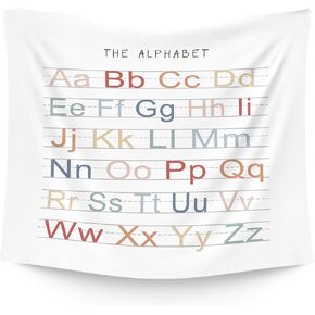 WAITPI Boho Alphabet Hanging Wall Tapestry for Classroom Bedroom, Alphabet Learning Wall Tapestries, Nursery Wall Hanging for Toddler Kids Room Playroom Room Decor 50x60 inches