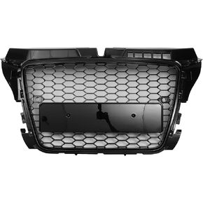 X AUTOHAUX No.8P0853651M Front Upper Hood Bumper Grille Grill for Audi A3 2008-2012 Front Upper Bumper Kidney Grille Grill Black