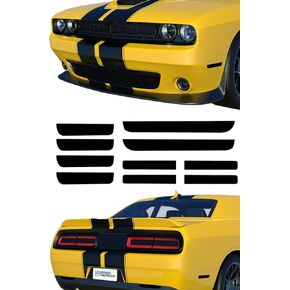 Fits 2015-2023 Dodge Challenger Tail Light Tint and Side Marker/Reflector Tint Kit. Precut Dark Black Smoke Vinyl Taillight Overlays for Non-widebody Dodge Challenger Accessories
