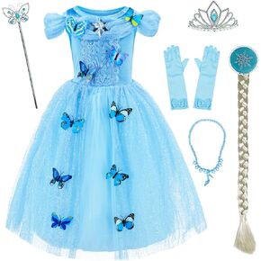Party Chili Princess Costume for Girls Birthday,Christmas Dress Up with Accessories 3-10 Years