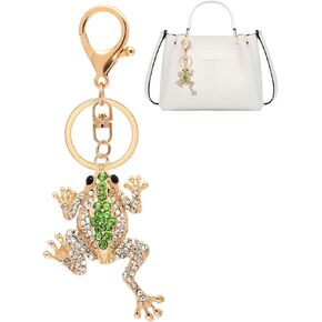 Frog Keychain Crystal Rhinestone Sparkling Keychain Cute Keychain Bag Pendant Handbag Purse Charm for Women Girls
