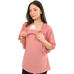 Inspired Comforts Women's Chemotherapy Port Access Shirt with Ruffles