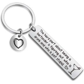 Bartender Thank You Keyring Bartender Christmas Jewelry For Husband Keychain For Men Bartender Inspired Gift