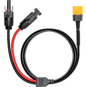 RIIEYOCA Solar Connector to XT60 Male Adapter Cable,1.8m/5.9ft XT60 Male Connector Connect Solar Panel for Solar Generator,Portable Power Station,Lipo Battery etc