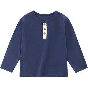 Boys Henley Long Sleeve Shirts Fall Spring Tops Tees Henley Shirts for Toddler Boys