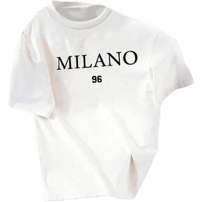 Boy's Short Sleeve Letter Print T Shirts Crewneck Drop Shoulder Casual Tee Tops