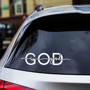 GRITKULTURE God is Good Christian Religious Vinyl Decal Sticker for Cars, Trucks, Laptops, Jesus Christ, Window Decal Sticker