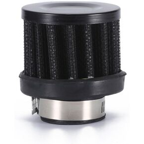 25mm Air Intake Filter with 1 Inch Clamp on Breather, Universal Car Air Intake Filter 1" Inlet - Black
