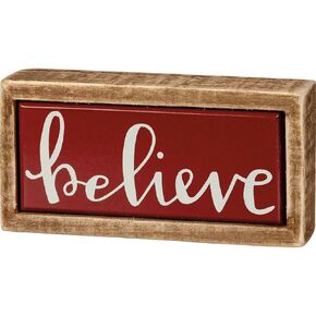 Primitives by Kathy Believe Christmas and Holiday Themed Home Décor Sign