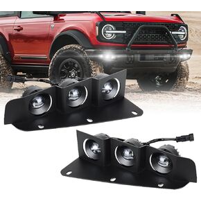 LED Fog Lights for Ford Bronco 2021 2022 2023 2/4 Door, Front Bumper Fog Lamps with Bracket, Daytime Running Light Accessories (White Light)