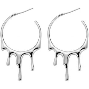 أزياء Waterdrop الحمم المفتوحة هوب الأقراط للنساء لذيذ فريدة من نوعها 925 الفضة الاسترليني آخر هندسية جولة Huggie الأطواق دمعة قطرة تتدلى هيبوالرجينيك الحد الأدنى مطوق هدايا المجوهرات in Kuwait