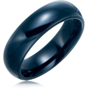6MM blue-green mixed colors Ceramic Ring Flat Wedding Band for Men Women