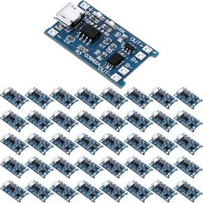 Weewooday Charging Module Battery Charging Board with Battery Protection BMS 5V Micro USB 1A Lithium Battery Charge Module (40 Pieces)