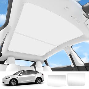 Yonge & Finch Roof Sunshade, Compatible with Tesla Model Y 2021-2024,No Sagging Window Insulation UV/Sun Rays Protection Heat Blocking Shades(Gray)