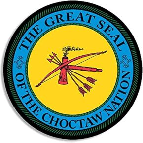 Round Great Seal of The Choctaw Nation Sticker (Culture Decal Native American Indiginous Tribe Vinyl Indian Heritage (3 inch)