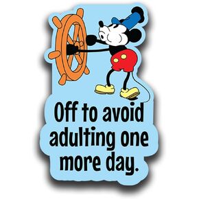 Steamboat Willie Mickey Mouse Sticker Decal | Funny Sarcastic Adult Humor | 10 Variations with Hilarious Sayings | 5" Sticker for Laptops, Cars, Water Bottles | Regrets & Sarcasm (OTWWMSSD-3) in Kuwait