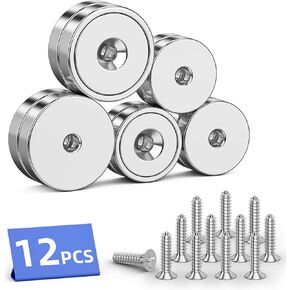 عبوتان من مغناطيسات كأس النيوديميوم، 110 رطل + مغناطيسات كأس الأرض النادرة مع فتحة ومسامير شديدة التحمل، مغناطيس مقاوم للماء على شكل قرص كبير مع فتحة للتركيب على الحائط، والباب، ومكان العمل، وفي الهواء الطلق in Kuwait