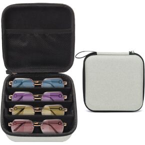 Bukere Travel Sunglasses Organizer Case Adjustable Slot For Multiple Eyeglasses Hard-shell Portable Storage Box for Men Women