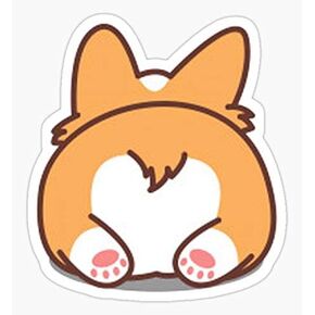 decals Cute Corgi Butt Sticker - Waterproof Vinyl, Premium Quality for Outdoor Use - Made in USA