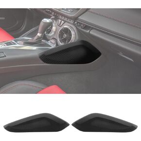 RT-TCZ Carbon Fiber Center Console Gear Shift Panel Side Trim Cover Interior Accessories Decoration for Chevrolet Chevy Camaro 2016-2022, 2 PCS