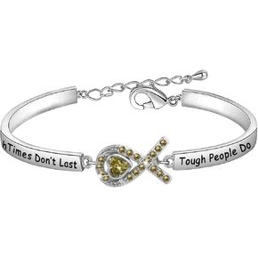CENWA Yellow Awareness Tough Times Don’t Last Bracelet Gift for Endometriosis/Bladder Cancer/Suicide Prevention/Bone Cancer