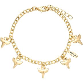 NOUMANDA Dainty Mini Gold Shark Teeth Bracelet