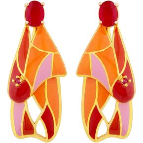 Women's Butterfly Colourful Wings Earrings(Onesize)(Gold)