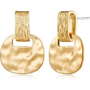 MUYAN Boho Hammered Dangling Earrings for Women Modern Statement Finish Dangle Drop Earrings Jewelry