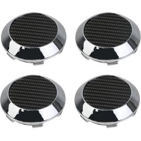 Modengzhe 70mm Wheel Center Cap Rim Hub Cover 66mm Lug to Lug w Chrome ABS Base Carbon Fiber Pattern Top 4Pcs