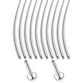 Jenxnjsjo Piercing Taper Insertion Threader Changing Tool Surgical Steel 16g for Medusa Philtrum Monroe Ashley Labret Lip Snakebite Forward Helix Tragus Cartilage Conch Flat Back Stud Earring