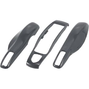 X AUTOHAUX 1 Set Gloss Black Car Remote Key Cover Key Fob ABS Case Cover Shell for Porsche Cayenne Panamera Macan