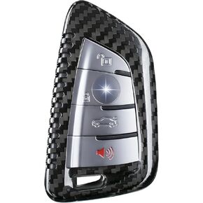 Real Carbon Fiber Key Fob Cover Case Compatible with BMW 2 3 4 5 6 6GT 7 8 Series,T-carbon Car Key Case Compatible with BMW X1 X2 X3 X4 X5 X6 X7 M3 M4 M5 M8 X3M X4M X5M X6M Z4 2014-2024(Black)