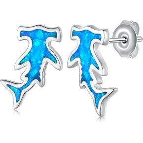 Hammerhead Shark Earrings 925 Sterling Silver Shark Gifts Cute Ocean Animal Shark Jewelry for Women Shark Week Gifts